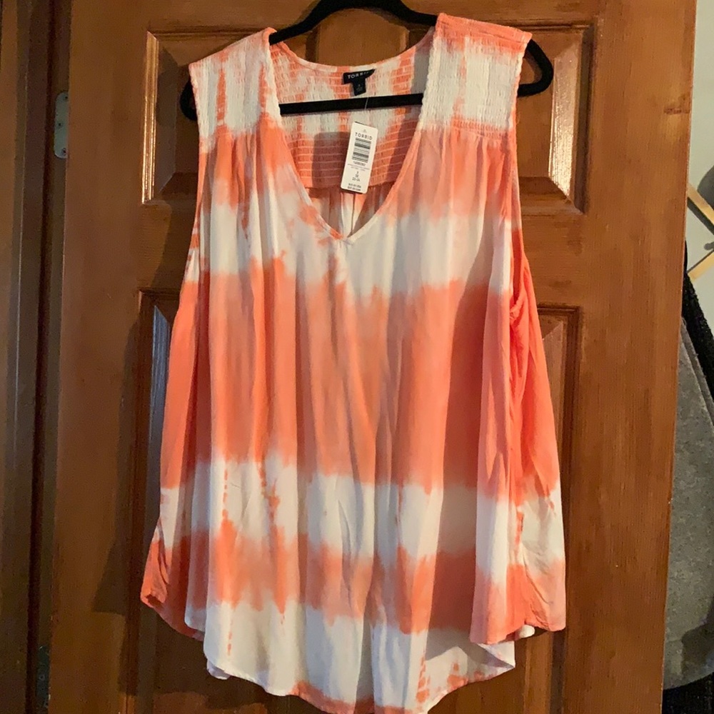 Torrid orange and white tank , new with tags